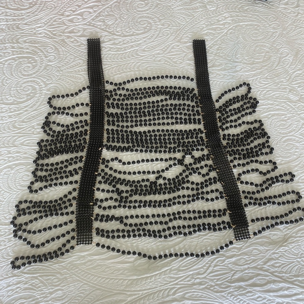 Black Beaded Women's Top